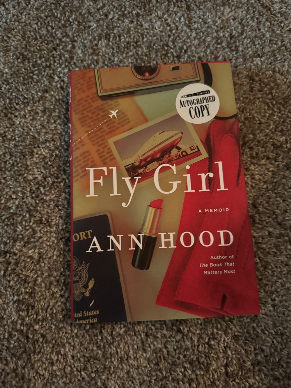 Fly Girl by Ann Hood - Red Cover (Autographed Copy)